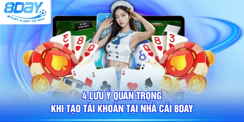 4 lưu ý quan trọng khi tạo tài khoản tại nhà cái 8DAY